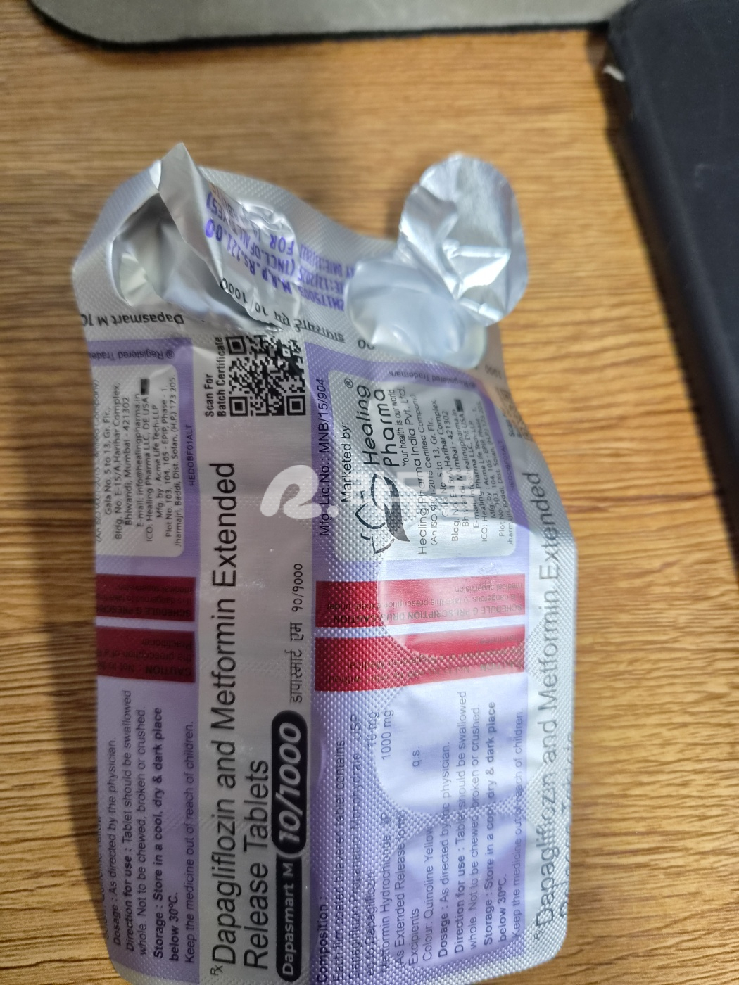 다파스마트 M 10/1000( Dapagliflozin 10mg + Metformin 1000mg ) 직구 후기